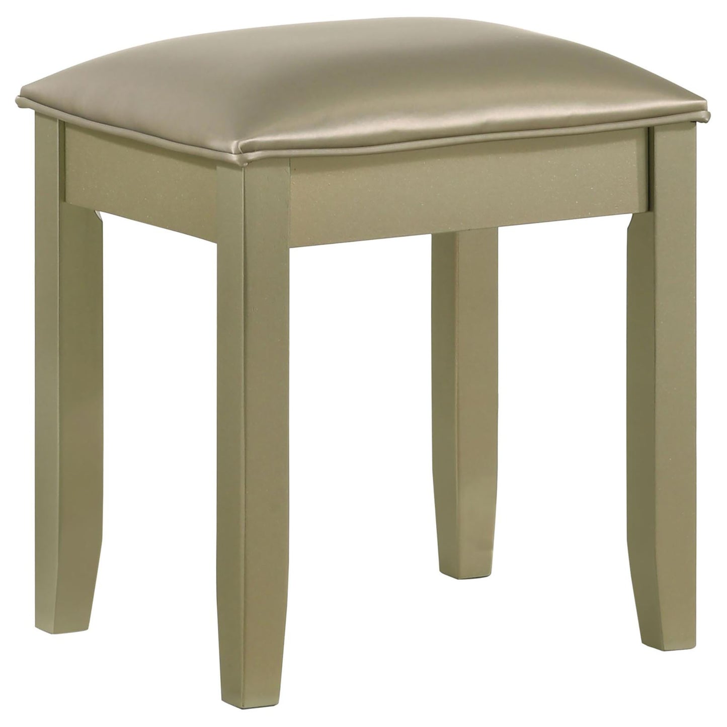 Emmeline - Set of 2 - 24" Glam Vanity Stool in Champagne Finish with Upholstered Padded Seat