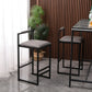 Sumner - Set of 2 - 16.54" Modern Counter Height Bar Stools with Armless Design, Gray PU Upholstered Seats & Black Metal Legs