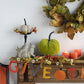 Velvet Weighted Pumpkin With Resin Stem Apple, Pumpkin Ornament Decor For Holiday Harvest Festival Fall Festival & Thanksgiving (Set of 2) - Green