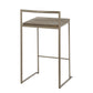 Florelle - Set of 3 - 26" Industrial Stackable Counter Stools with Espresso Bamboo Seat & Antique Metal Frame