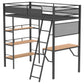 William - 3 Shelf Workstation Loft Bed With Built-In Desk And Storage