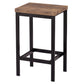 Thalor - Set of 2 - 24" Counter Height Stools with Extra Long 60.2" Brown Table and Footrest, Space-Saving Design