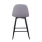 Parion - Set of 2 - 26" Counter Stools lack Metal Frame with Light Grey Fabric Upholstery