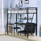 Senon - Twin Loft Bed With Desk - Black / Silver