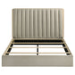 Merritt - Queen Bookcase Storage Bed With Tufted Headboard - Light Oak / Light Tan