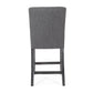 Haven - Set of 2 - 26" Charcoal Contemporary Fabric Button Tufted Counter Stools with High Back