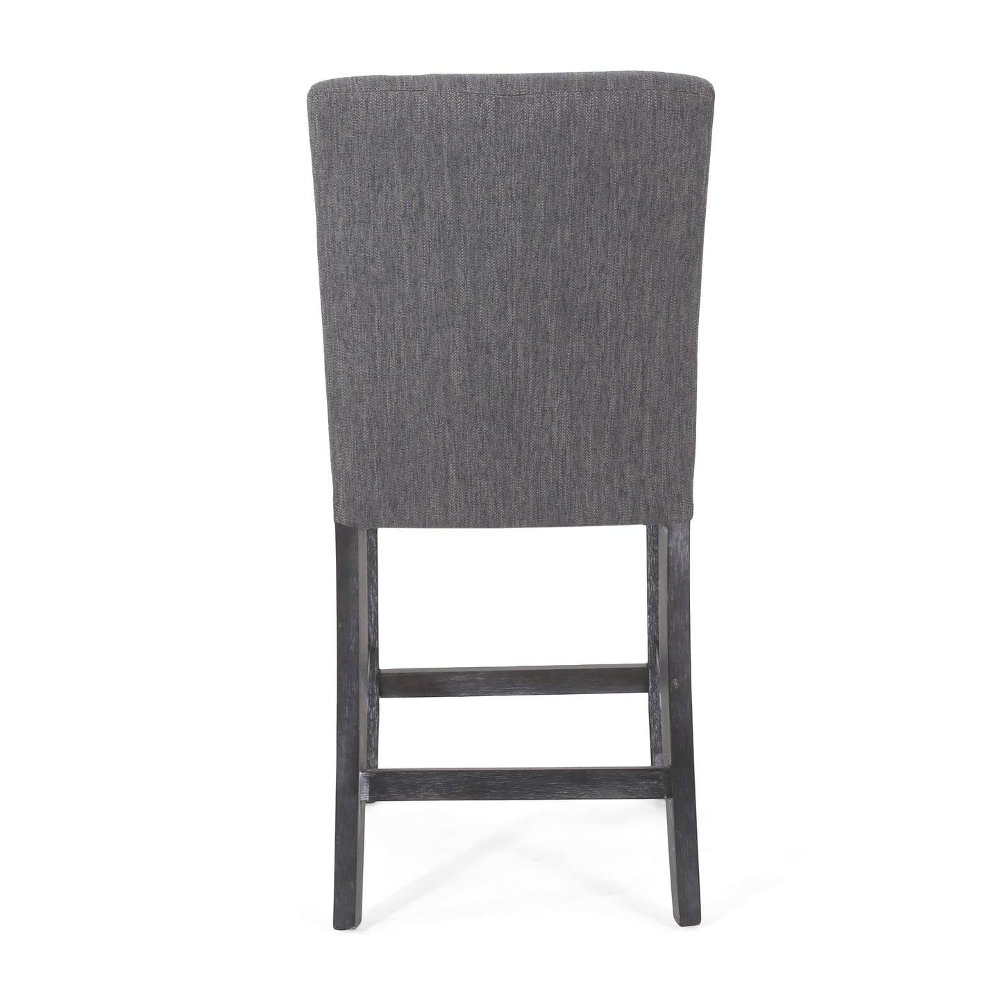 Haven - Set of 2 - 26" Charcoal Contemporary Fabric Button Tufted Counter Stools with High Back