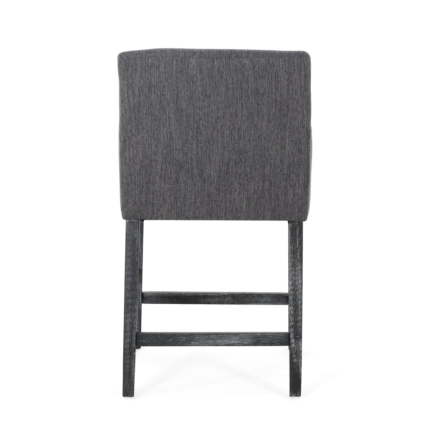 Levison - Set of 1 - 26" Upholstered Counter Stool in Charcoal Gray Fabric with Rubberwood Frame