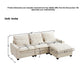 Modern Comfy L Shaped Sectional Sofa With Movable Ottoman