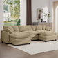 Oversized Modular Cushion Sofa With Ottoman, Low Back, Deep Seating Sofa Set