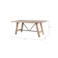 Rustic Dining Table With Metal Support - Natural