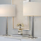 Master - 29" Contemporary Table Lamp (Set of 2) - Polished Nickel / White