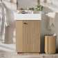 Bathroom Vanity With Sink, Freestanding Wood Grain Cabinet With Storage