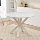 Table Mid-Century Dining Table For 4 - 6 People With Round Table Top, Pedestal Dining Table, End Table Leisure Coffee Table, Cross Leg