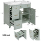 Bathroom Vanity With Sink, Soft Close Doors, Adjustable Shelves