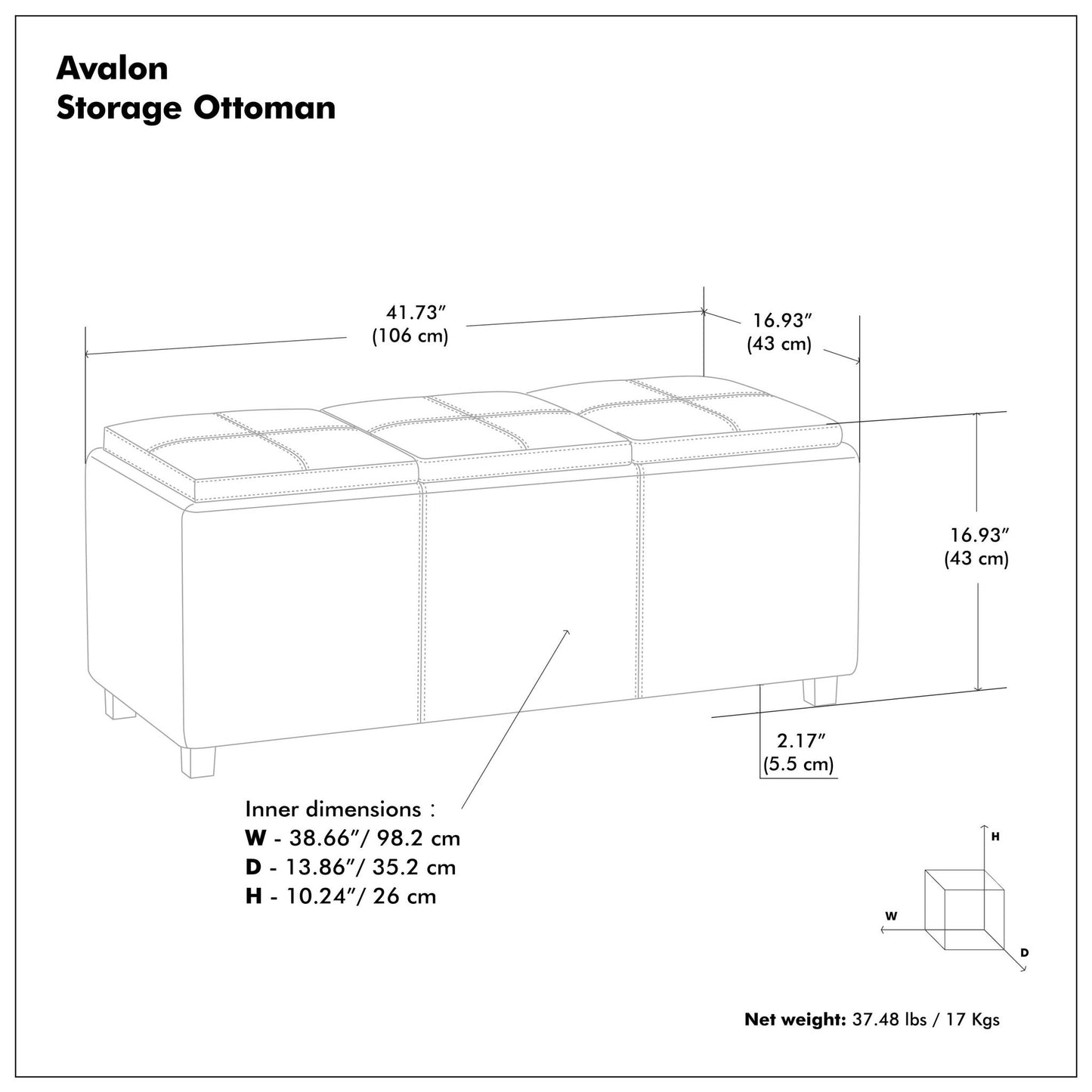 Avalon - Multi Functional Storage Ottoman