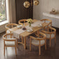 Rectangular Dining Table Set For 6 With Upholstered Barrel Back Chairs