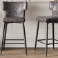 Hveron - Set of 2 - 28"Counter Height Bar Stools, Modern Black Upholstered Chairs with PU Leather, Metal Frame & Footrest for Kitchen Island or Bar Table