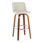 Toriano - Contemporary, Fixed Height Barstool Swivel & Round Footrest (Set of 2)