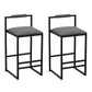 Elegant Bar Stool Set With Backrest And Footrest, Counter Height (Set of 2)