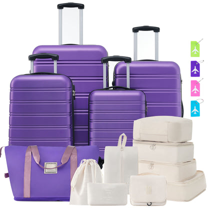 Hardshell Luggage Sets 4 Pieces + Bag Spinner Suitcase With Tsa Lock Lightweight - 16" / 20" / 24" / 28" Luggages