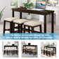 Tennyson - 4-Piece 30" Rustic Brown Counter Height Table with Fabric Padded Stools and Socket