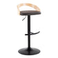 Grotto - Contemporary Adjustable Barstool With Swivel & Rounded T Footrest (Set of 2)