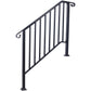 Handrails For Outdoor Steps, Fit 2 Or 3 Steps Outdoor Stair Railing, Wrought Iron Handrail, Flexible Porch Railing, Transitional Handrails For Concrete Steps Or Wooden Stairs