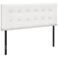Full Size Headboard Only Upholstered Leather Look - White