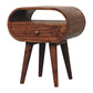 Circular Bedside Table With Open Slot - Caramel