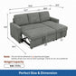 L - Shaped Convertible Sofa Bed With Storage Chaise