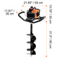 Vevor Gas Post Hole Digger 52Cc 1450W With 8 Drill Bits & Extension Rod Aluminium Alloy - Black