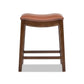 Barlow - Backless Saddle Counter Stool - Brown