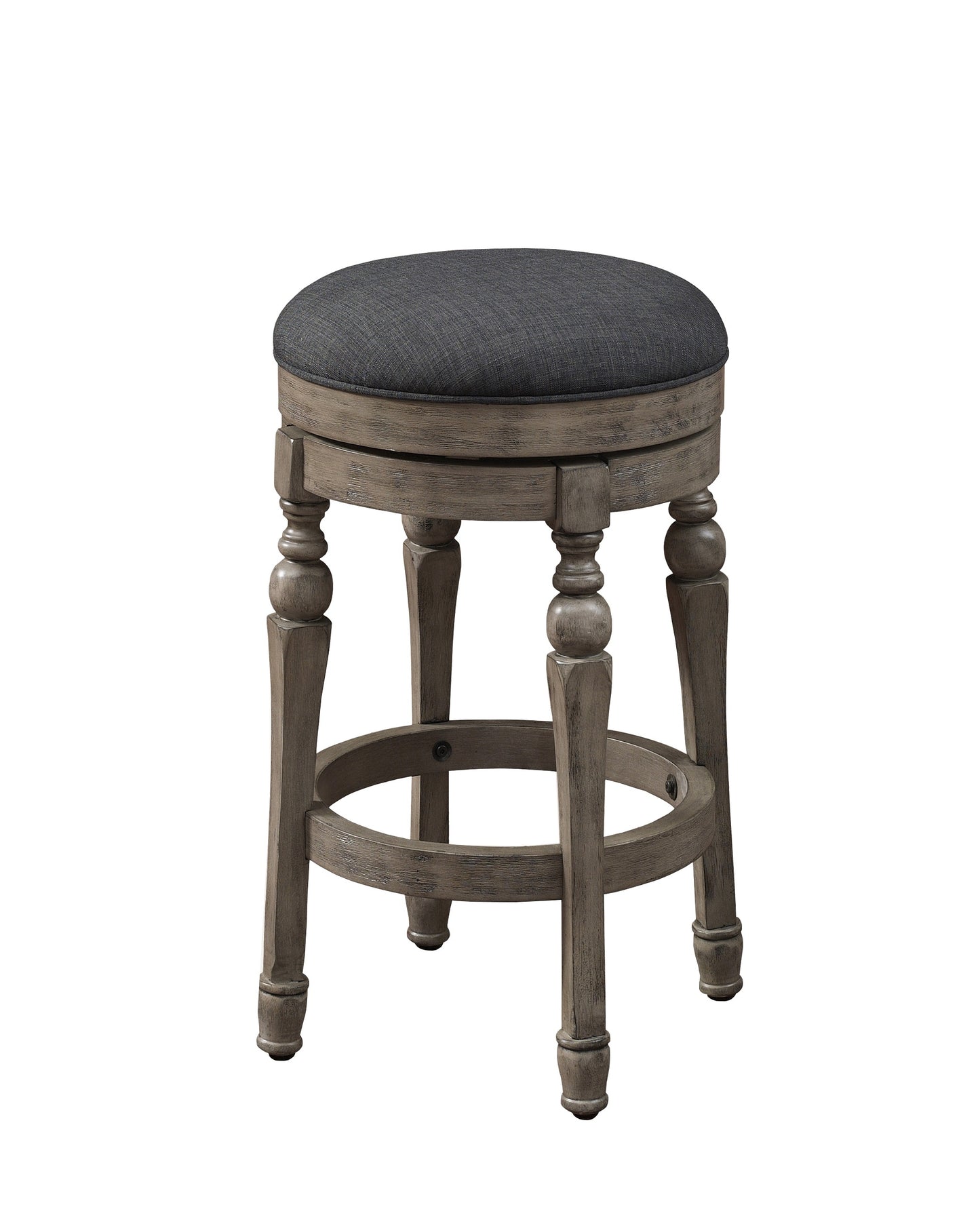 Magnolia - Set of 2 - 26" Fixed-Height Backless Swivel Counter Stool with Charcoal Grey Seat