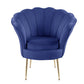 Angelina - Scalloped Back Barrel Accent Chair With Metal Legs