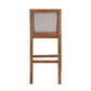 Montague - Set of 2 - 24" Retro Bar Stools with Rubberwood Frame and Upholstered Fabric Cushions, Classic Espresso Design