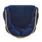 Narelle - Set of 2 - 28" Dark Blue Velvet Modern Counter Stools with Gold Metal Frame, Comfortable Backrest & Footrest