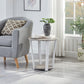 Elysian - Contemporary Round End Table With Shelf - Gray