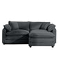 Modular Oversized Cushion Sofa With Ottoman, Low Back, Deep Seating Sofa Set