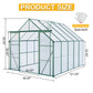 Double Door Polycarbonate house Raised Base And Anchor Aluminum Heavy Duty Walk In houses For Outdoor Backyard In All Season