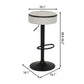 Glint - Set of 2 - 28" Off White Adjustable Swivel Bar Stools with Hidden Storage and Metal Frame