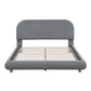 Upholstered Platform Bed With Thick Solid Frame And Stylish Curve-Shaped Design