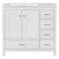 Bathroom Vanity With Ceramic Sink Combo, Abundant Storage Cabinet 2 Soft Close Doors And 5 Drawers