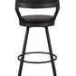 Caspian - Set of 2 - 28" Black Faux Leather Swivel Bar Stools with High Back