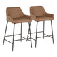 Daniella - Industrial Fixed Height Counter Stool (Set of 2)