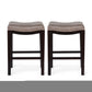 Virella - Set of 2 - 26" Weathered Gray Acacia Wood Bar Stools with Wicker Seats, Outdoor Folding Chairs with High Backrest