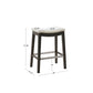 Belfast - Set of 2 - 28" Cream Counter Stools with Dark Grey Wood Frame, Pewter Nailhead, and High Back Design