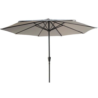Patio Market Umbrella With 8 Steel Ribs, UV-Resistant And Waterproof Canopy