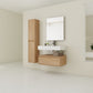 Modern Wall Mounted 30 Inch Bathroom Vanity With Resin Sink And 2 Side Cabinet - Imitative Oak