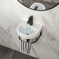 Wall Mounted Bathroom Sink With Towel Bar And Faucet - White / Black